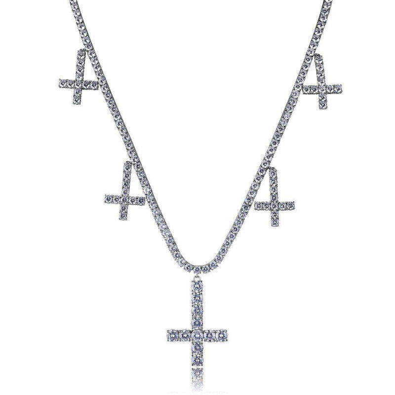 Diamond Inverted Cross Tennis Chain 18K - ICECI