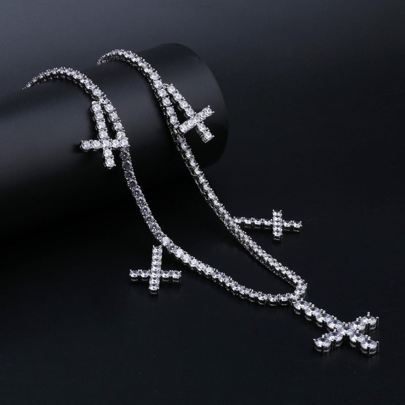 Diamond Inverted Cross Tennis Chain 18K - ICECI