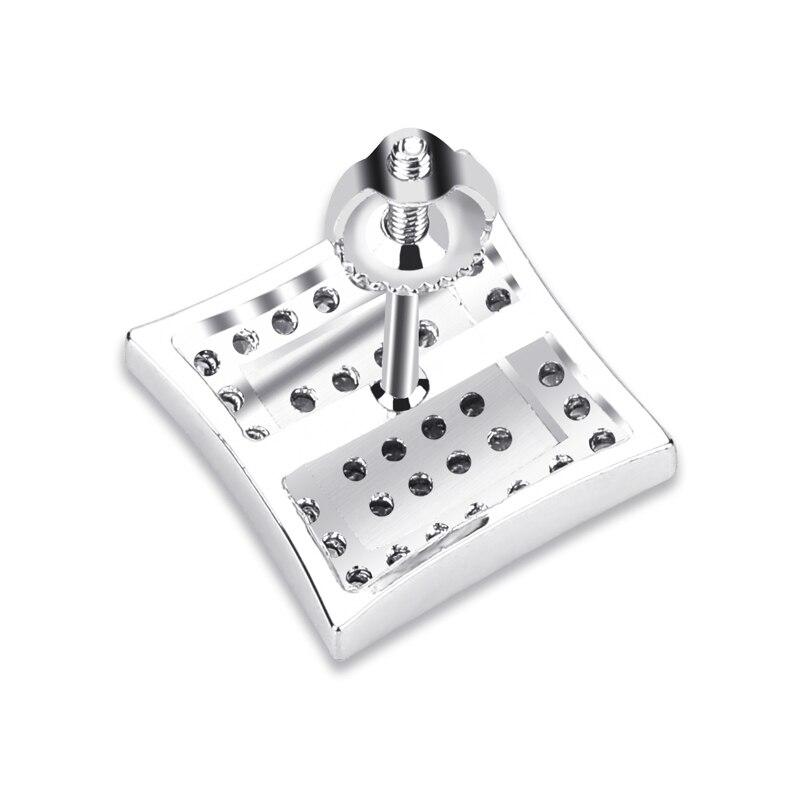DIAMOND MICRO PAVE SQAURE STUD EARRINGS 14K X STERLING SILVER - ICECI