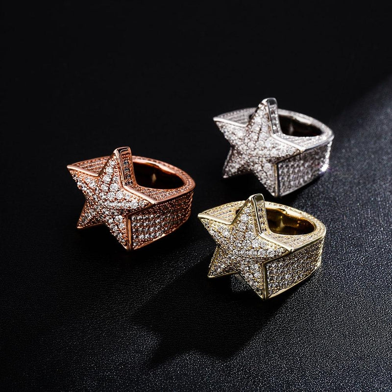 DIAMOND STAR RING 14K - ICECI