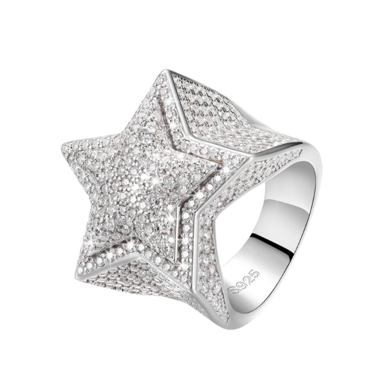 Diamond Star Ring 18K x Moissanite - ICECI