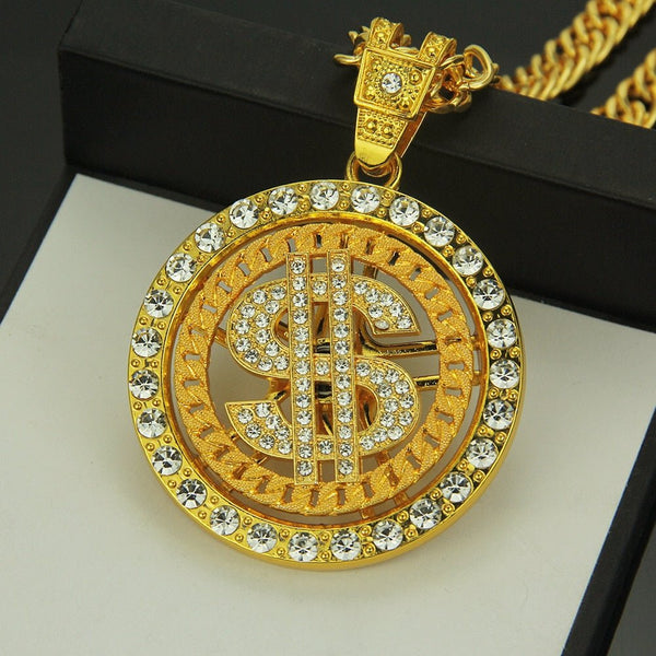 Dollar Sign Pendant 18K - ICECI