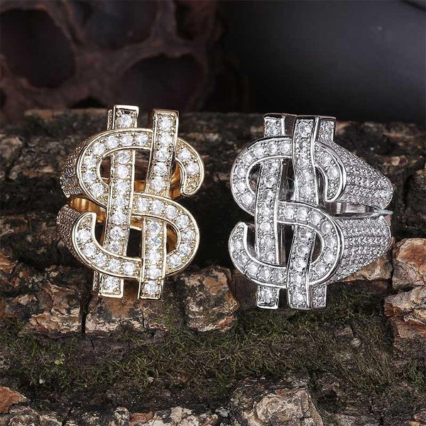 DOLLAR SIGN RING 14K - ICECI