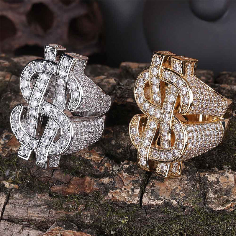 DOLLAR SIGN RING 14K - ICECI