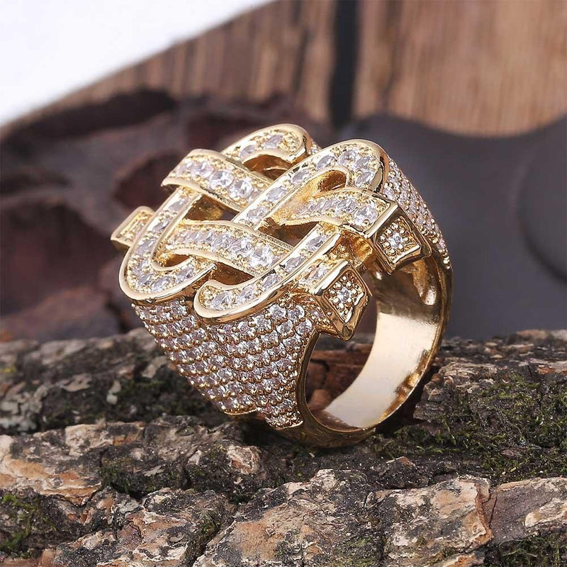 DOLLAR SIGN RING 14K - ICECI