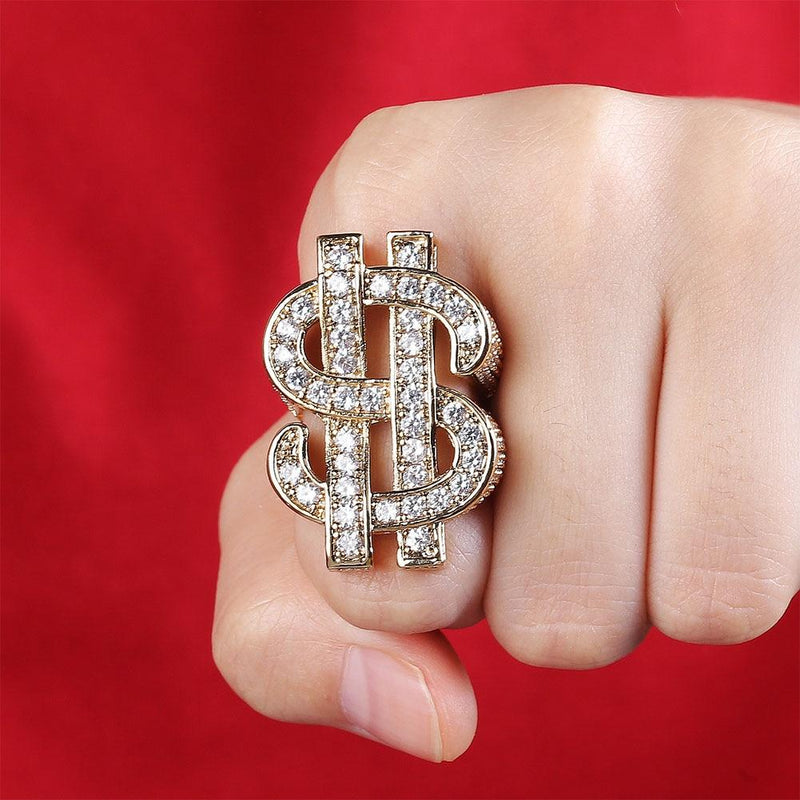 DOLLAR SIGN RING 14K - ICECI