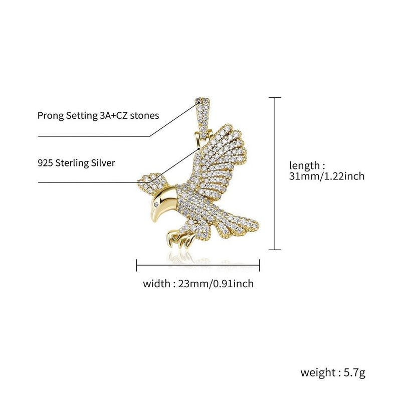 Eagle Pendant 14K x Sterling Silver - ICECI