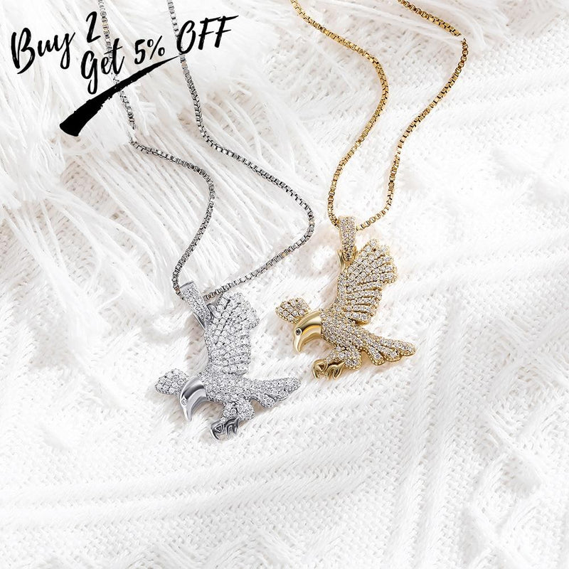 Eagle Pendant 14K x Sterling Silver - ICECI