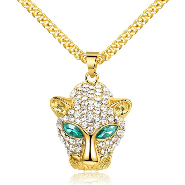 Emerald Panther Pendant 14K - ICECI