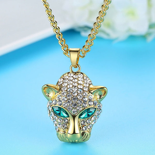 Emerald Panther Pendant 14K - ICECI