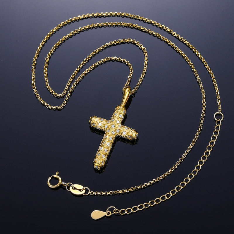 Enchanted Cross Pendant 18K x Moissanite - ICECI