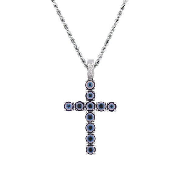 Evil Eye Cross Pendant 18K - ICECI