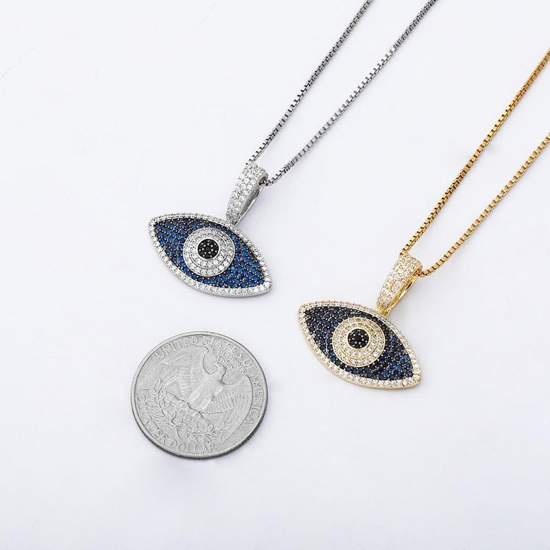 EVIL EYE PENDANT 14K X STERLING SILVER - ICECI