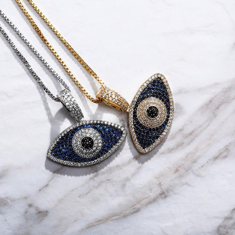 EVIL EYE PENDANT 14K X STERLING SILVER - ICECI