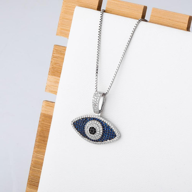 EVIL EYE PENDANT 14K X STERLING SILVER - ICECI