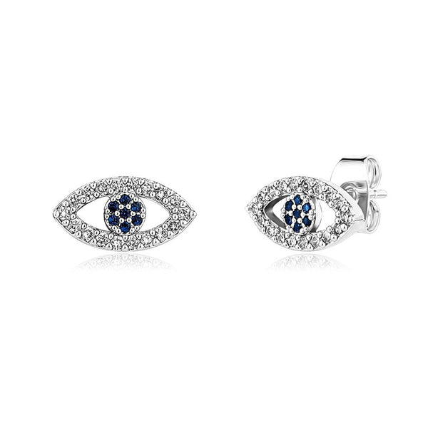 Evil Eye Stud Earrings 14K - ICECI