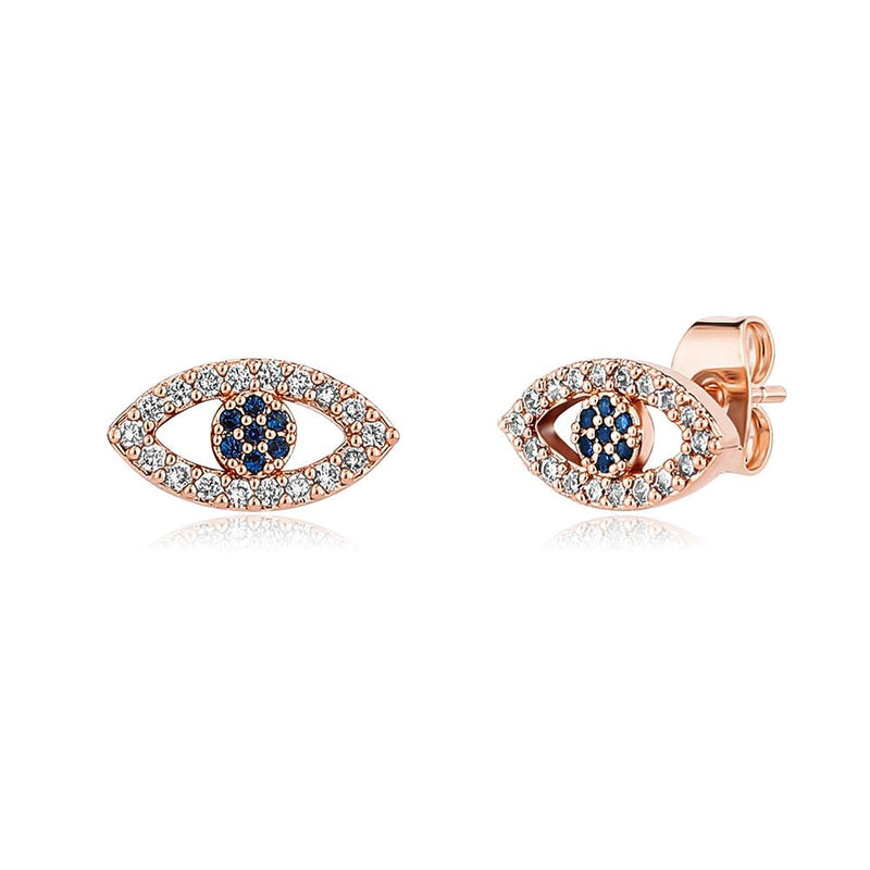 Evil Eye Stud Earrings 14K - ICECI