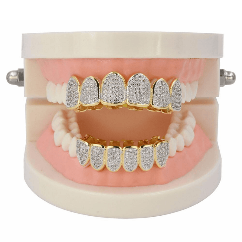 EXCLUSIVE CZ CLUSTER PREMIUM GRILLZ 14K - ICECI