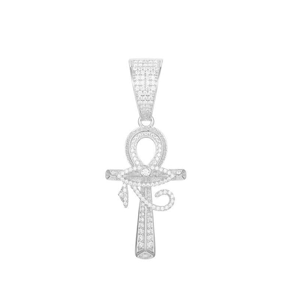 Eye of Horus Ankh Cross Pendant 18K x Moissanite - ICECI