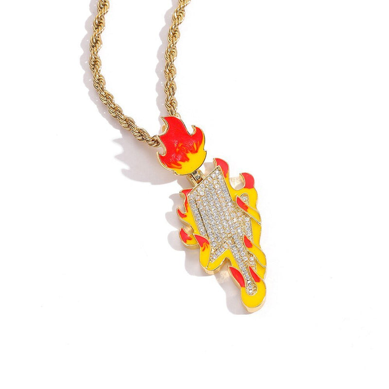 Fire Lightning Pendant 14K - ICECI