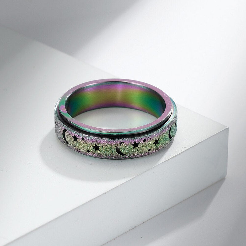Frosted Star Moon Ring - ICECI