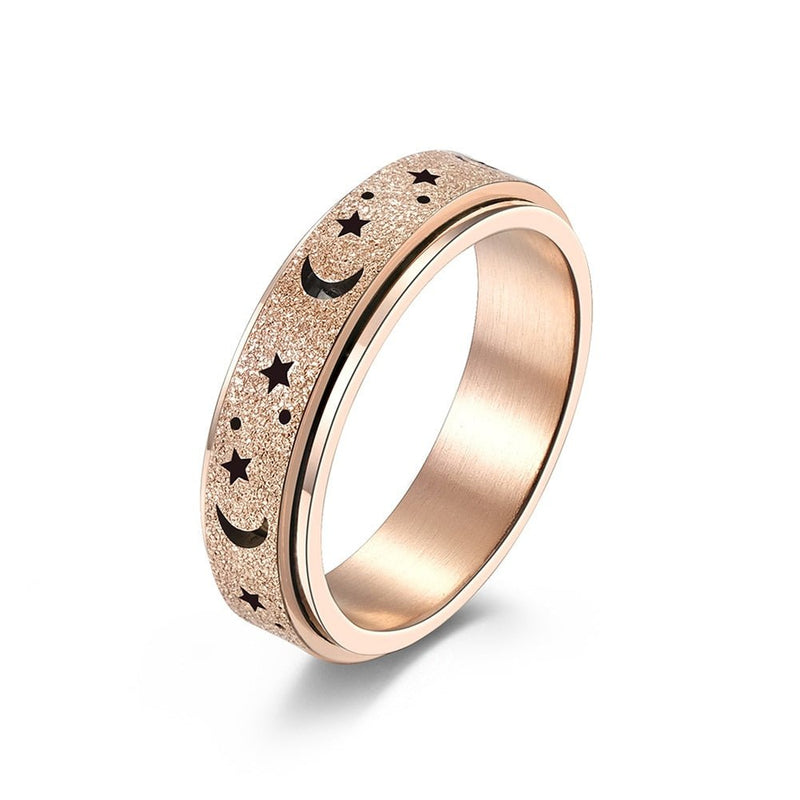 Frosted Star Moon Ring - ICECI