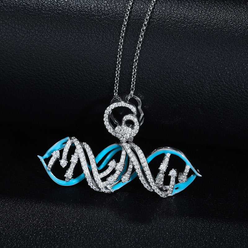 Glowing DNA Pendant 18K x Moissanite - ICECI