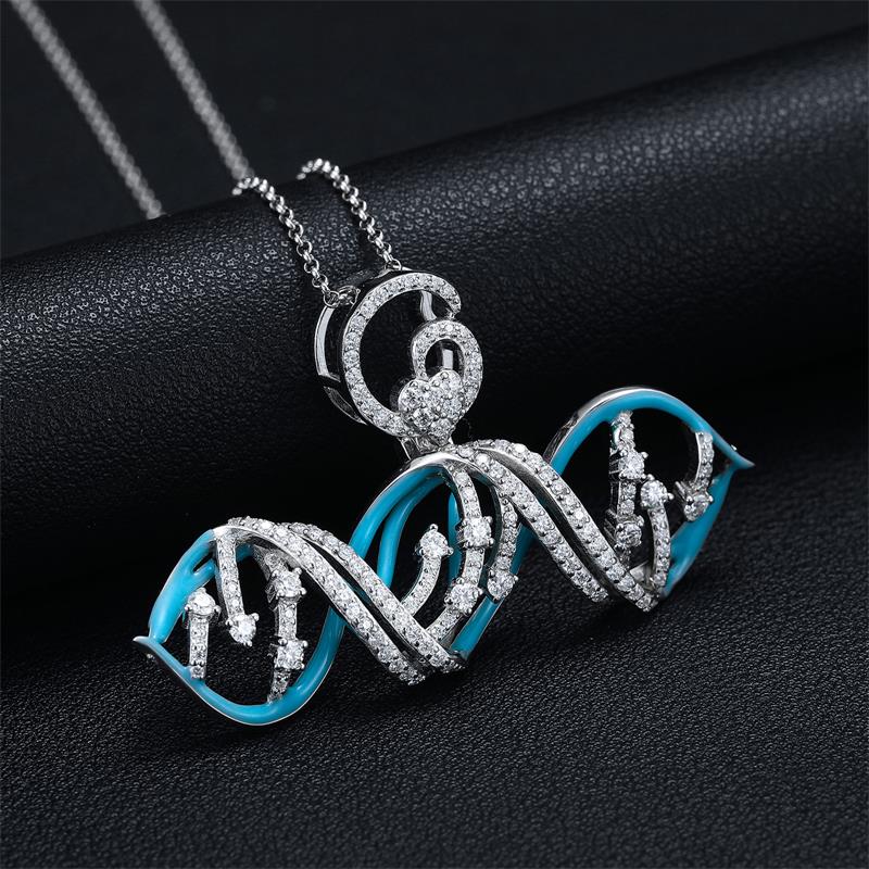 Glowing DNA Pendant 18K x Moissanite - ICECI