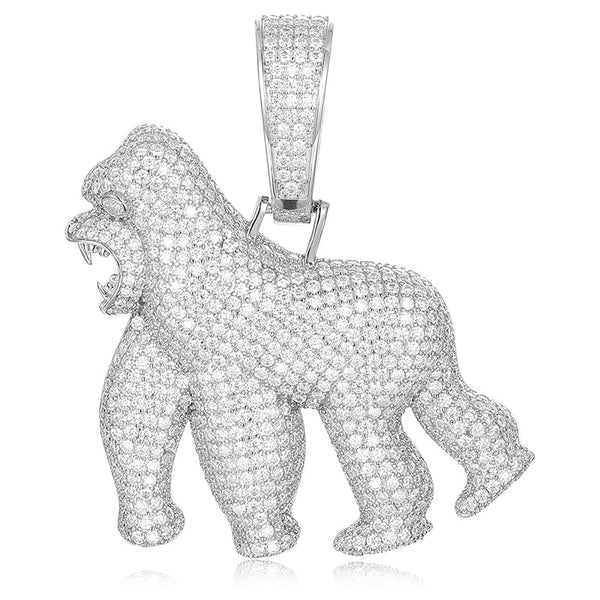 Gorilla Pendant 18K x Moissanite - ICECI