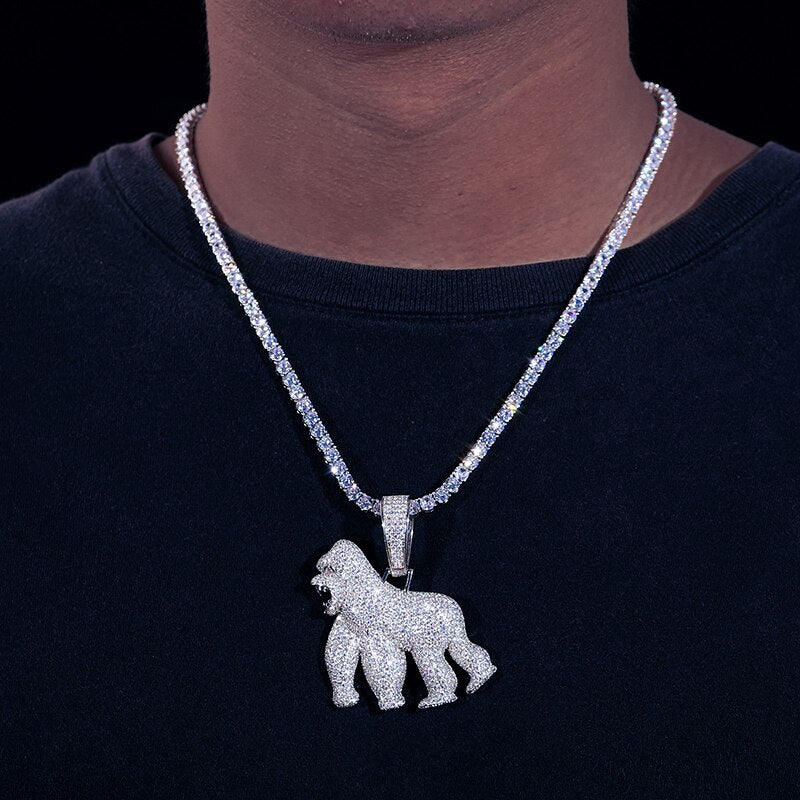 Gorilla Pendant 18K x Moissanite - ICECI