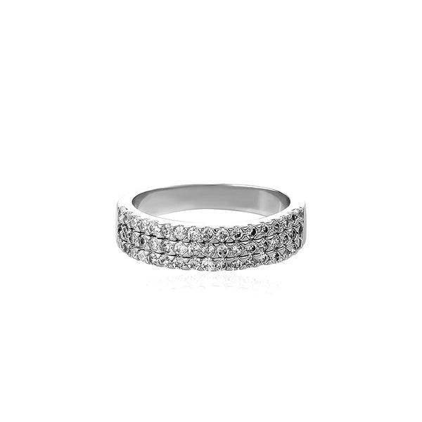 Half 3 Row Band Ring 14K - ICECI