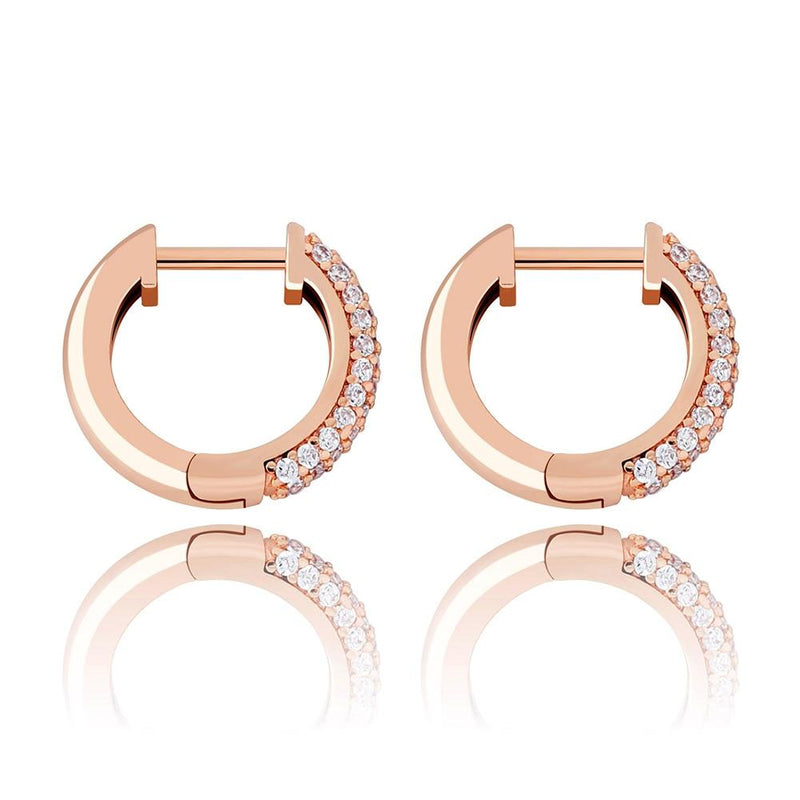 HALF ICY HOOP EARRINGS 14K X STERLING SILVER - ICECI