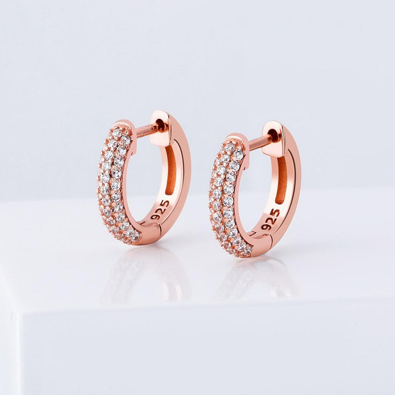 HALF ICY HOOP EARRINGS 14K X STERLING SILVER - ICECI