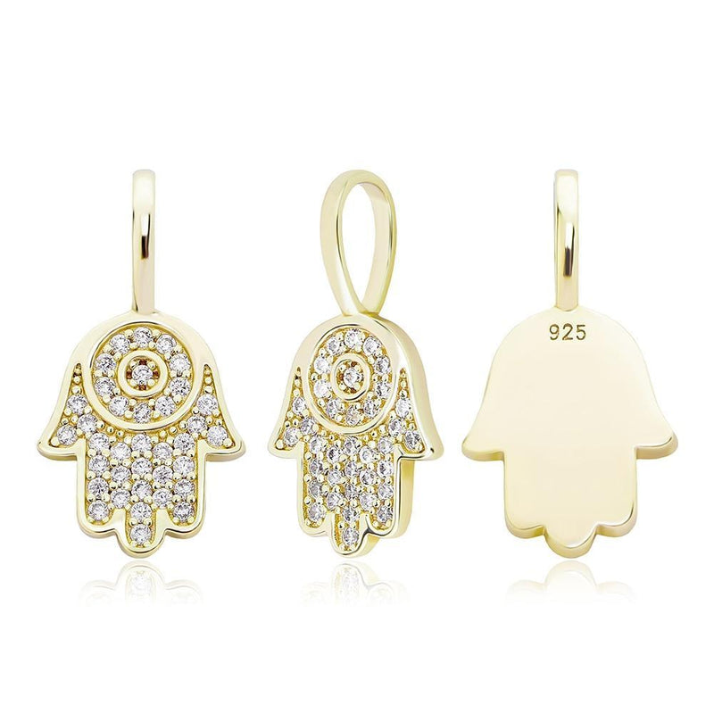 HAMSA HAND PENDANT 14K X STERLING SILVER - ICECI