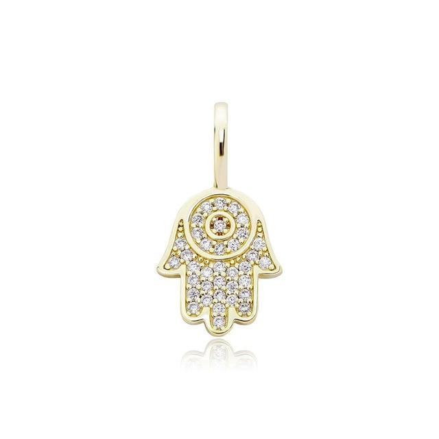 HAMSA HAND PENDANT 14K X STERLING SILVER - ICECI