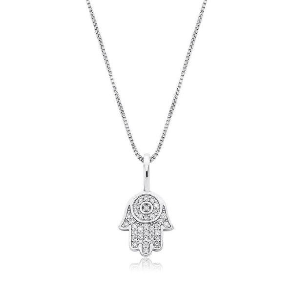 HAMSA HAND PENDANT 14K X STERLING SILVER - ICECI