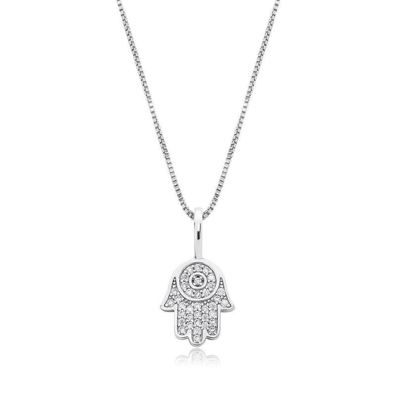 HAMSA HAND PENDANT 14K X STERLING SILVER - ICECI