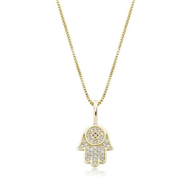 HAMSA HAND PENDANT 14K X STERLING SILVER - ICECI