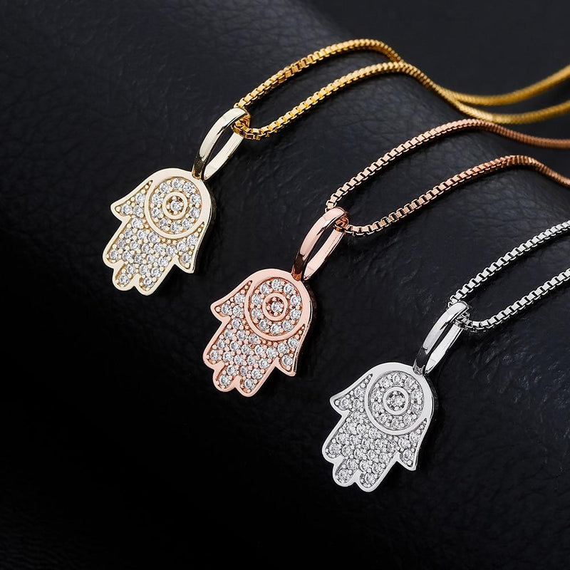 HAMSA HAND PENDANT 14K X STERLING SILVER - ICECI