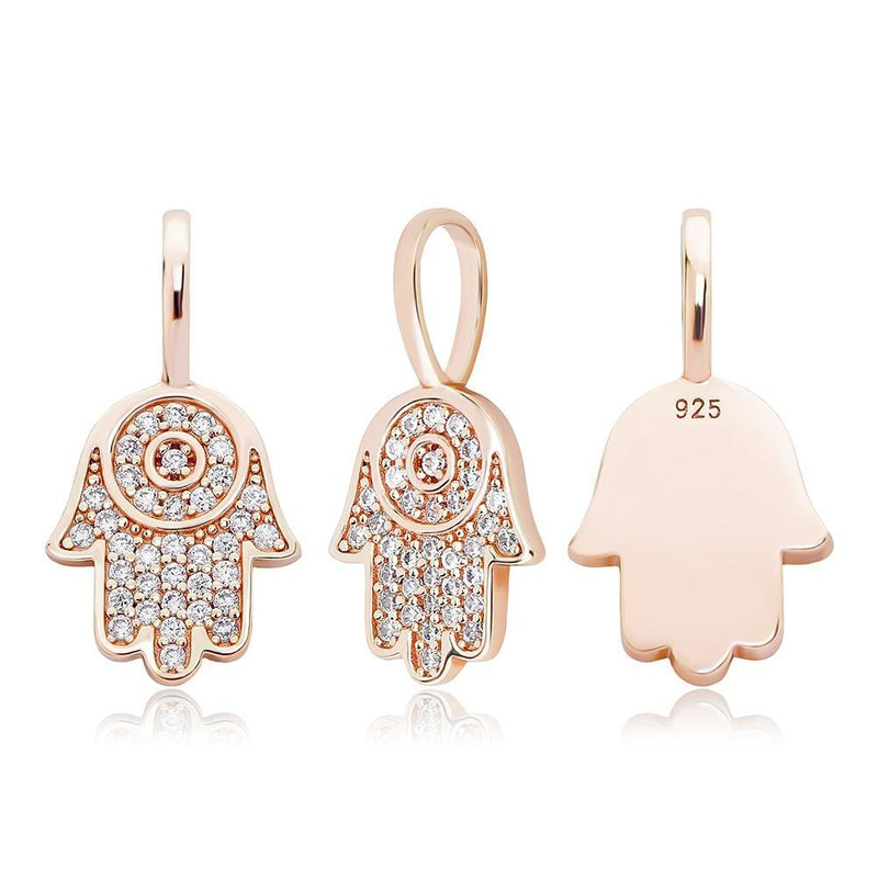 HAMSA HAND PENDANT 14K X STERLING SILVER - ICECI