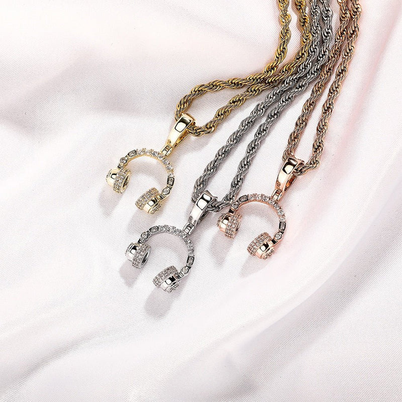 Headphones Pendant 14K - ICECI