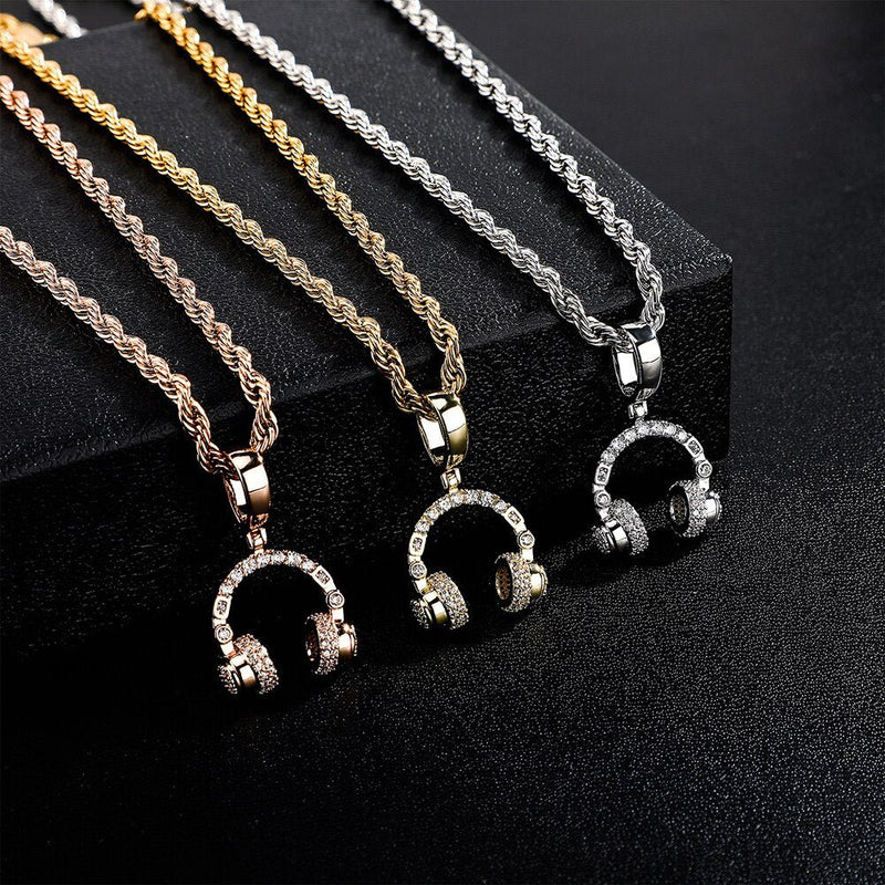 Headphones Pendant 14K - ICECI