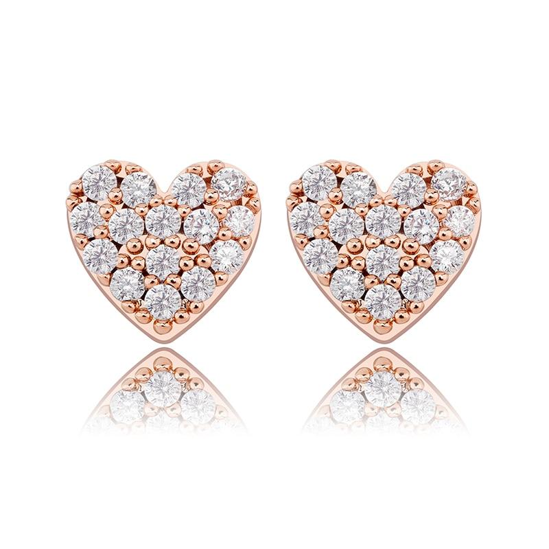 HEART STUD EARRINGS 14K X STERLING SILVER - ICECI