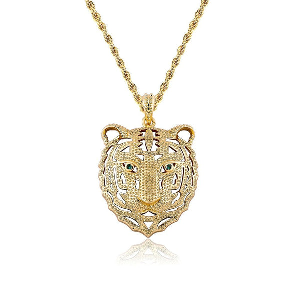 Hollow Lion Head Pendant 14K - ICECI