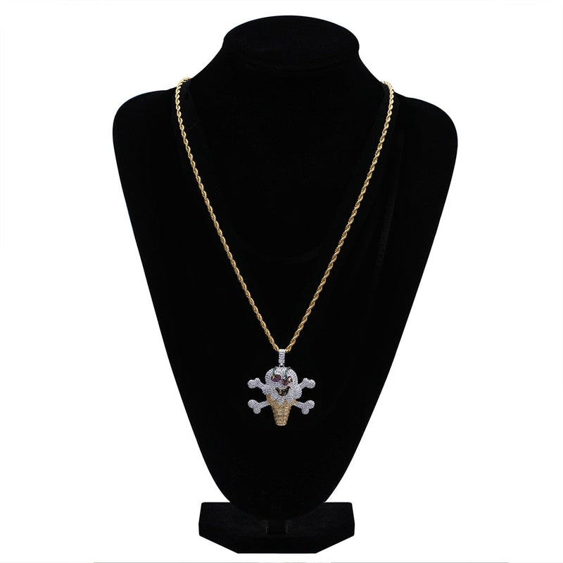 Ice Cream Skull Pendant 18K - ICECI