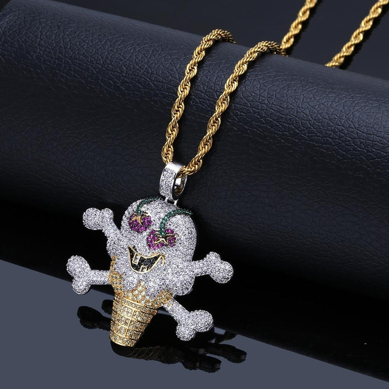 Ice Cream Skull Pendant 18K - ICECI