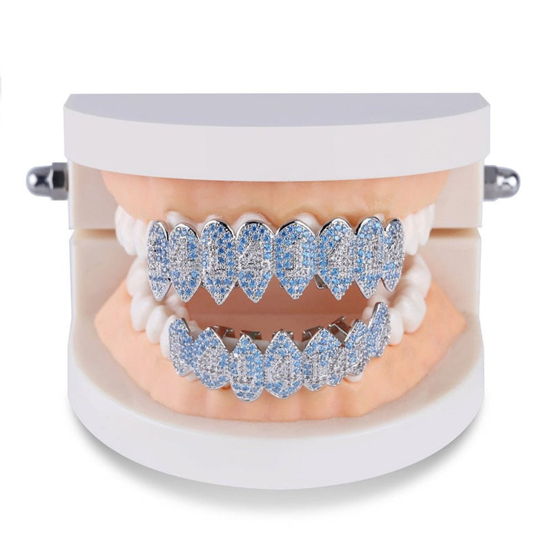 Iced 1414 Blue Shark Teeth Grillz 14K - ICECI