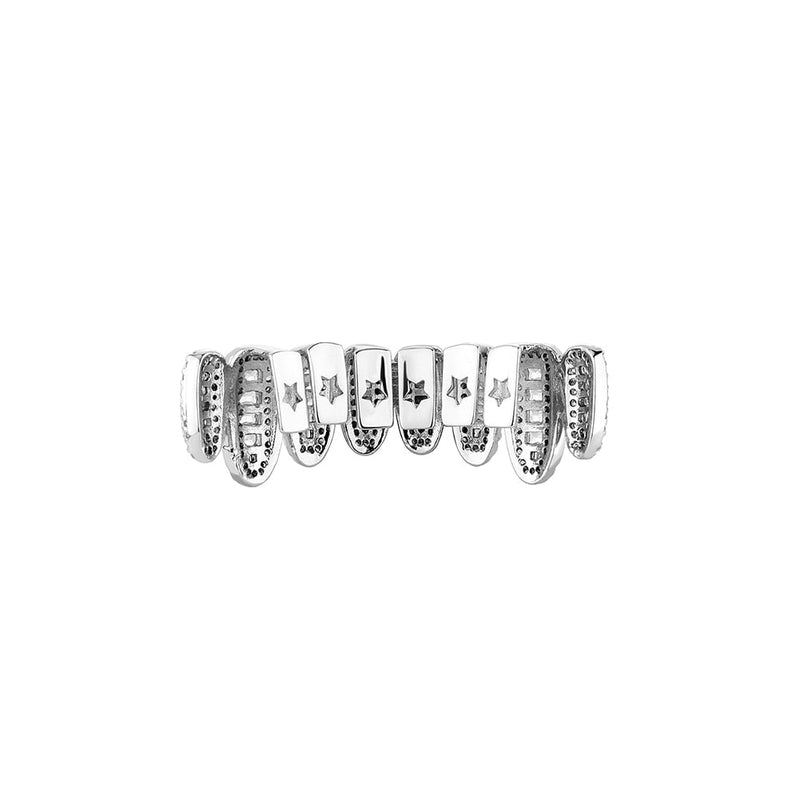 Iced Baguette Round Clustered Grillz 14K - ICECI