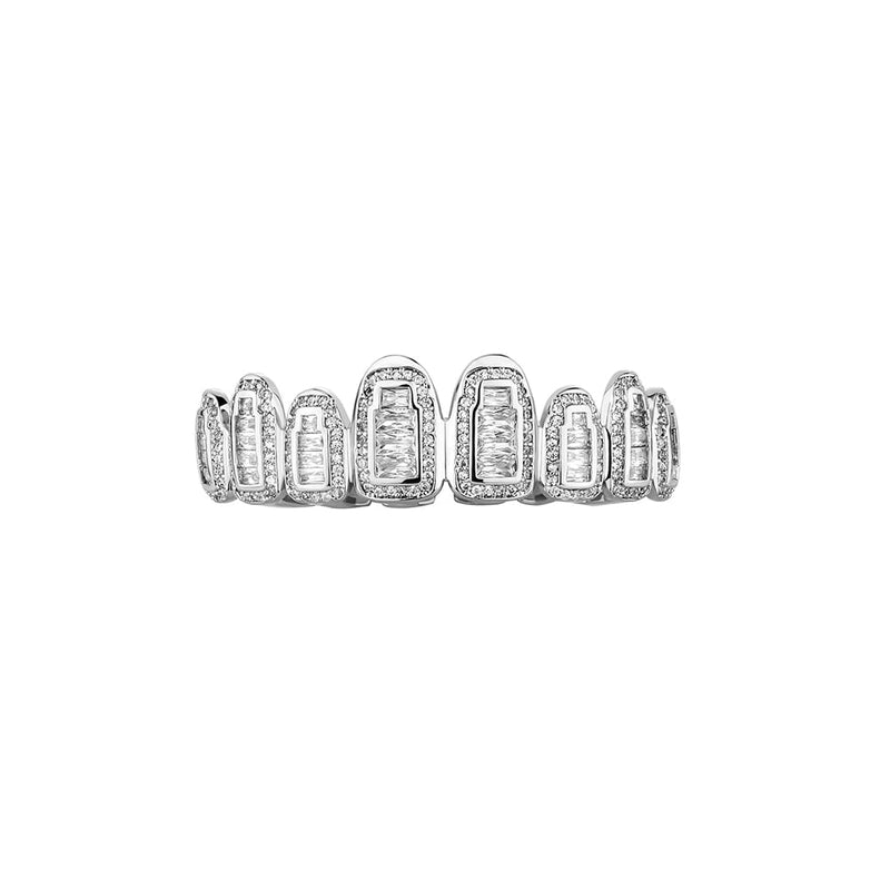 Iced Baguette Round Clustered Grillz 14K - ICECI