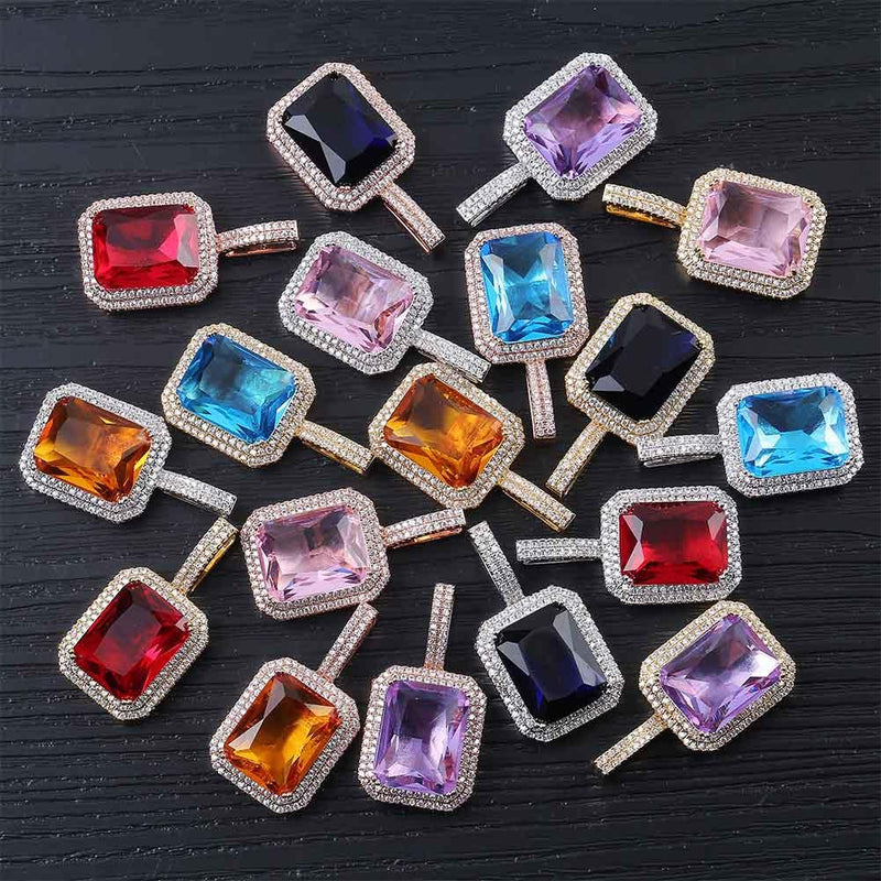 Iced Gemstone Pendant 14K - ICECI